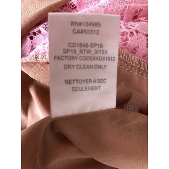 For Love and Lemons Iris Dress Lace Sleeveless Tiered Ruffle Hi Lo Hem Pink XXS - Picture 12 of 15